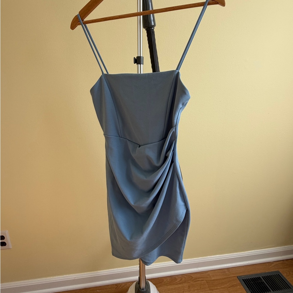 Windsor Blue Draped Mini Dress